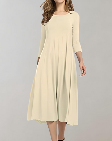 Elegant Swing Dress with 3/4 Sleeves – Stylish Look for Women